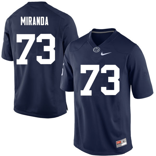 Men Penn State Nittany Lions #73 Mike Miranda College Football Jerseys-Navy - Click Image to Close